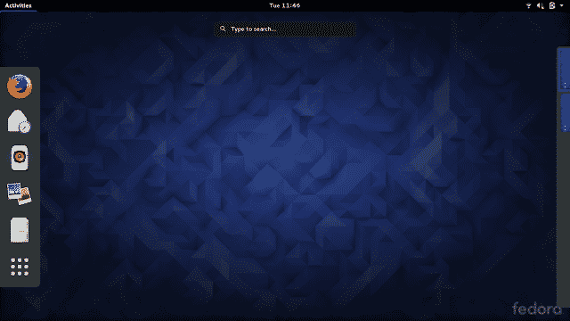 Fedora 23 utilizando o ambiente de trabalho GNOME 3.18