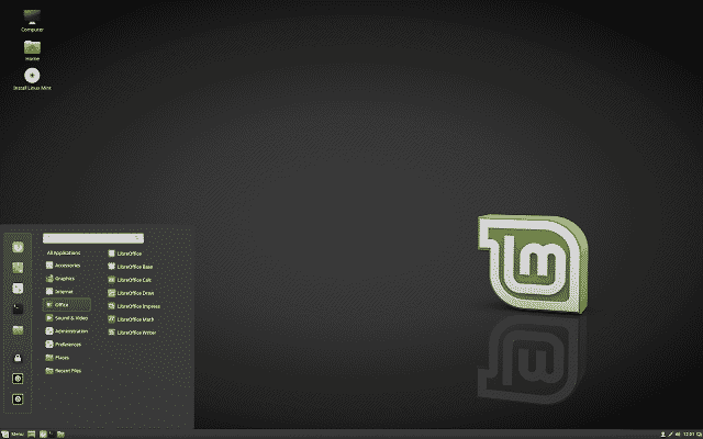 Linux Mint 18.1 Serena sendo executado