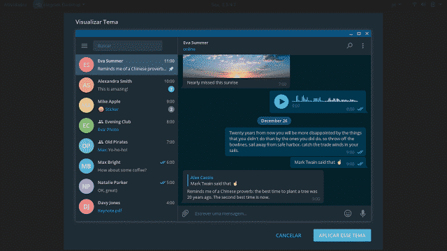 Como instalar temas no Telegram
