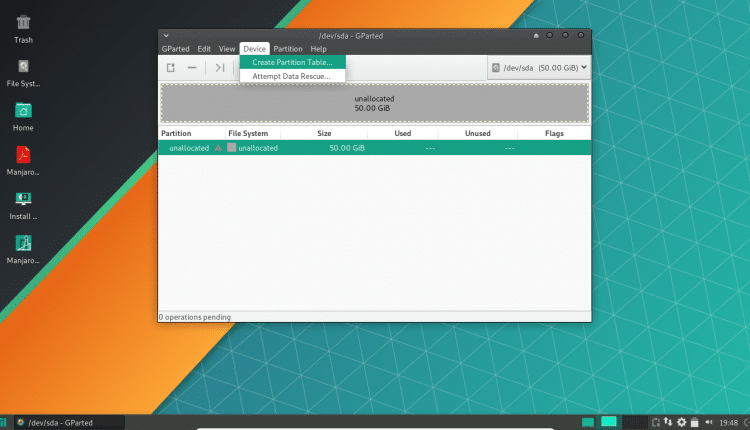 Instalar o Manjaro no modo UEFI