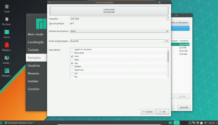 Instalar o Manjaro no modo UEFI