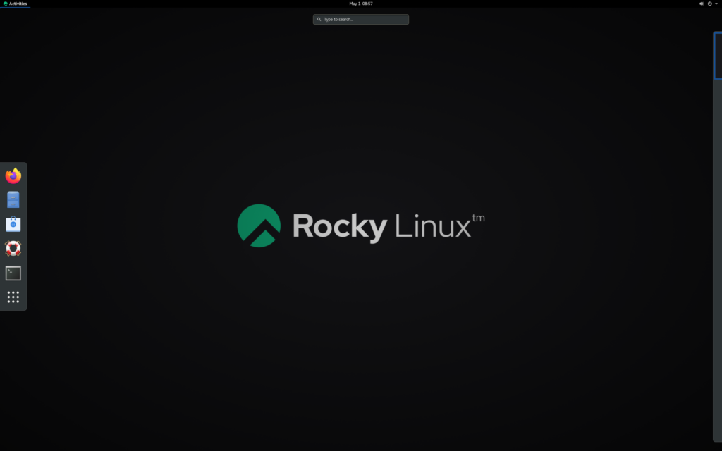 Rocky Linux Desktop - "Interface do Rocky Linux, uma distribuição baseada em CentOS para servidores"