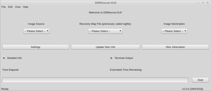 DDrescue-GUI no Ubuntu