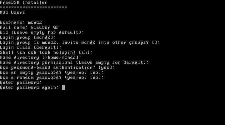 FreeBSD - criando conta de usuário
