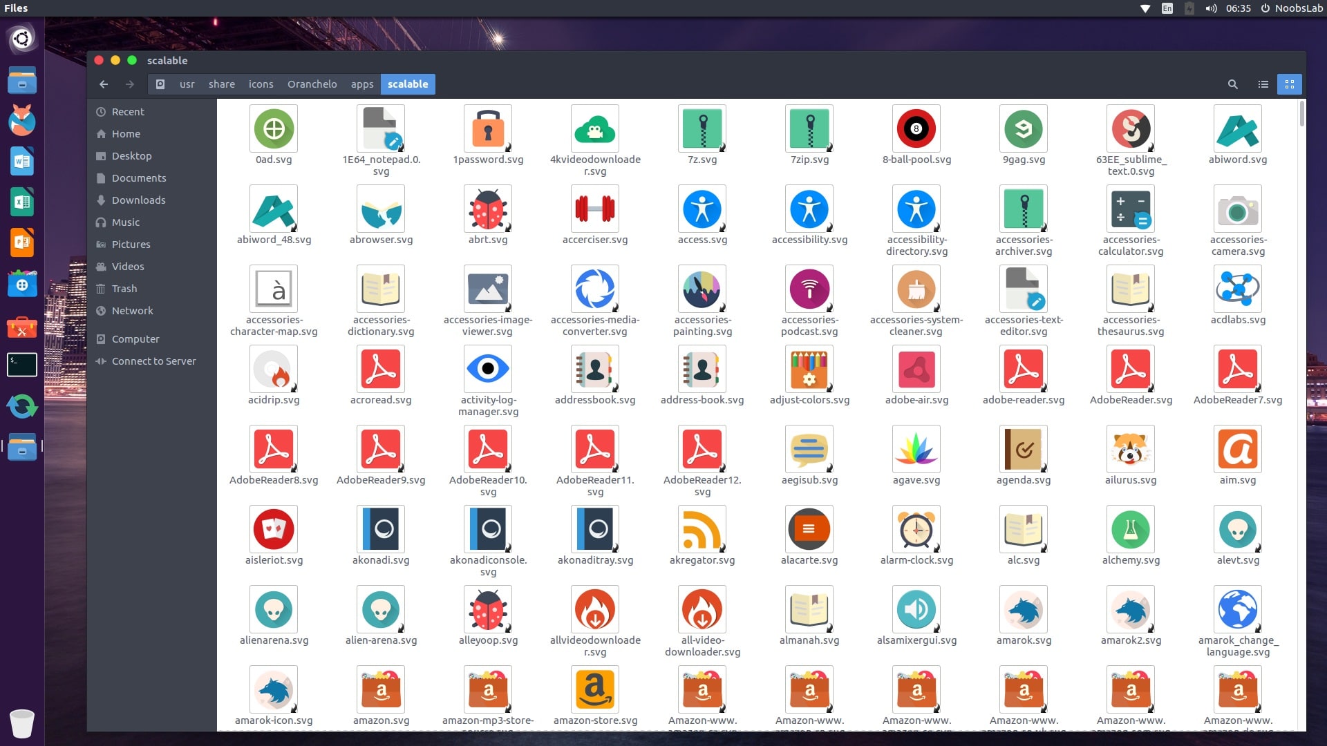 oranchelo pacote ícones ubuntu