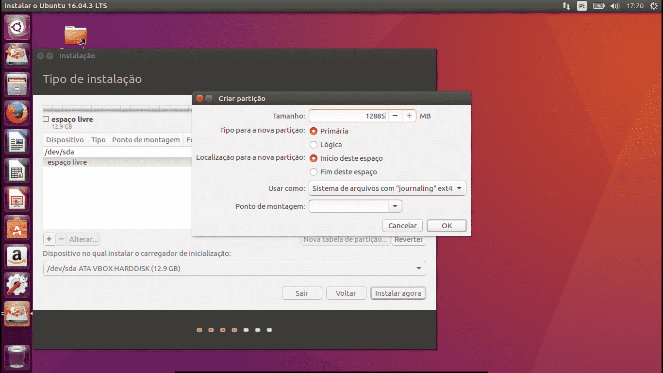 Como instalar o Ubuntu 16.04.3 com um guia feito por um usuário