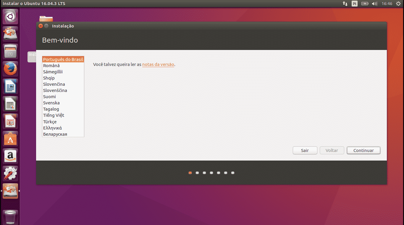 Instalar o Ubuntu 16.04.3 - Bem vindo