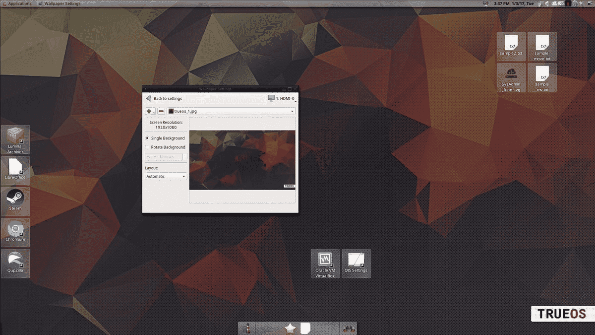 TrueOS desktop