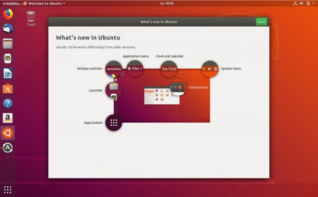 Tela de boas-vindas do Ubuntu 18.04