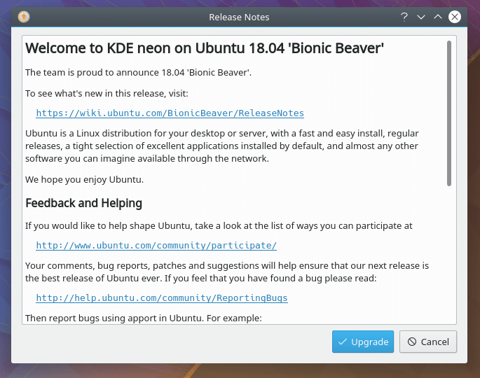 KDE Neon agora é baseado no Ubuntu 18.04 LTS