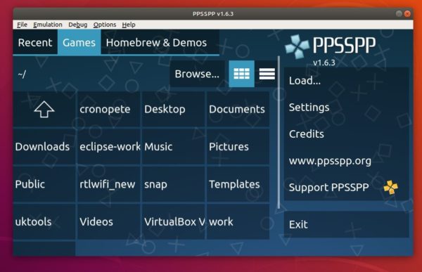Como instalar o PPSSPP 1.6.3, emulador Sony PSP no Ubuntu