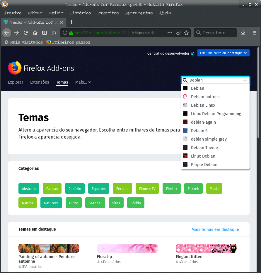 Como adicionar tema no LibreOffice - Procurar temas Firefox