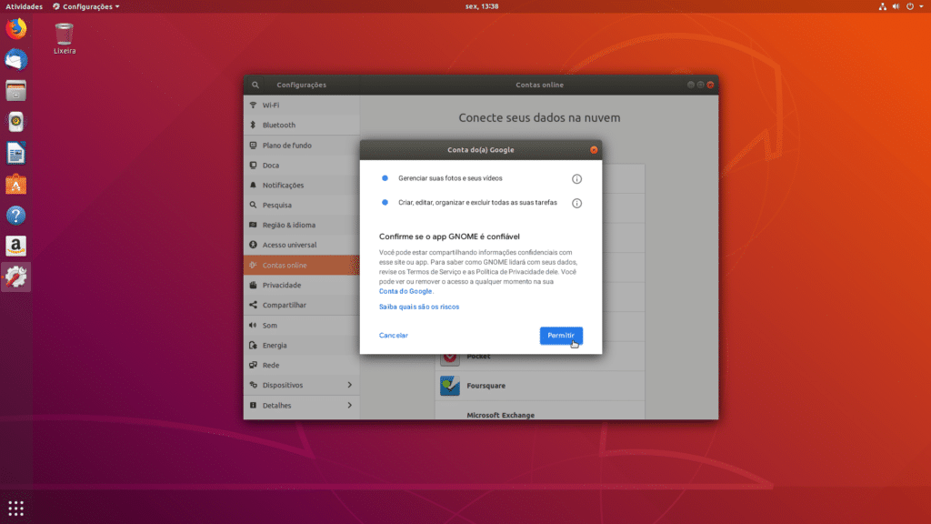 Como acessar a conta do Google Drive no Ubuntu 18.04
