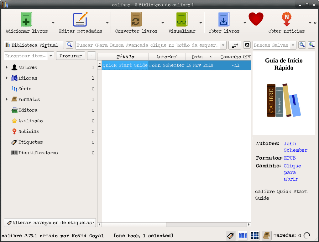 Instalar leitor de e-books no Debian - Calibre