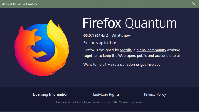 Mozilla libera versão 65.0.1 com correções de bugs e segurança
