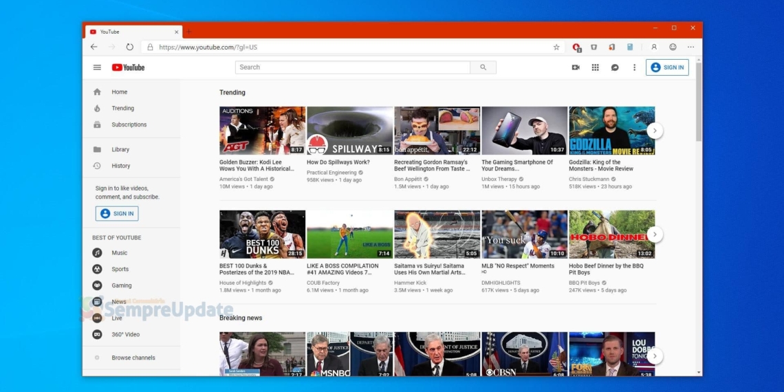 Google finalmente permite que o Microsoft Edge Chromium acesse o novo YouTube