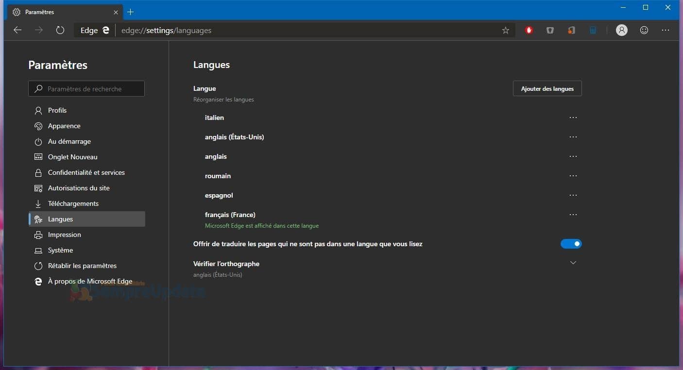 Microsoft Edge está disponível em mais idiomas