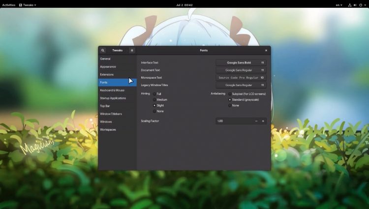 GNOME Shell pode em breve respeitar configurações de fonte