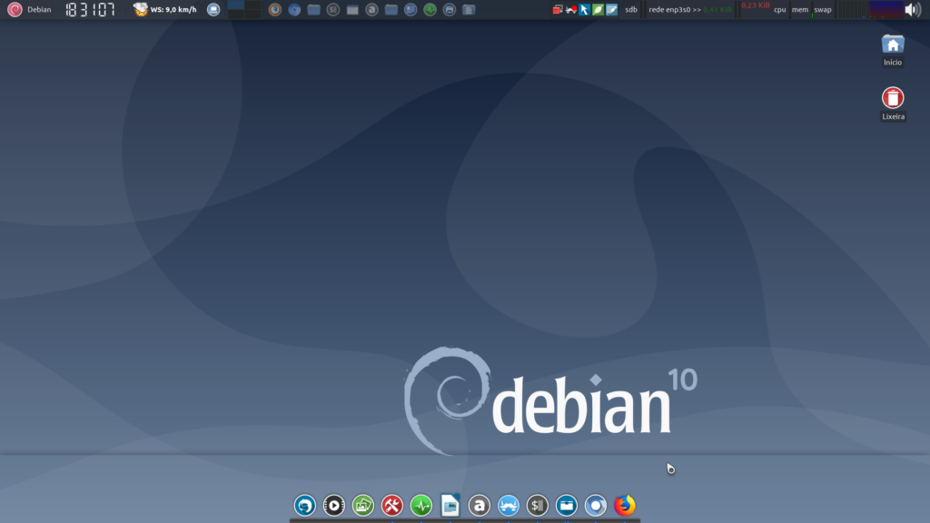 Plank no Debian 10 – Instalação e Configuração: Linha horizontal acima do Plank