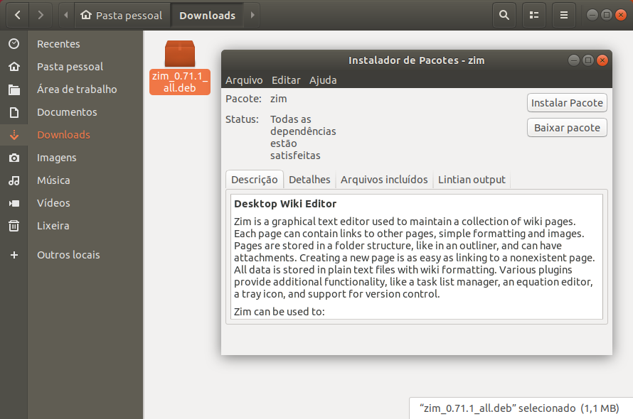 Como instalar o editor Zim Desktop Wiki no Ubuntu