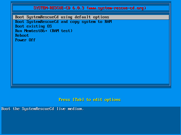 Usar SystemRescueCd para fazer backups