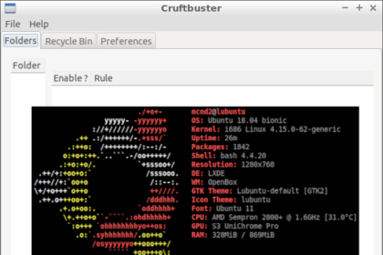 Faxina no GNU/Linux com o Cruftbuster