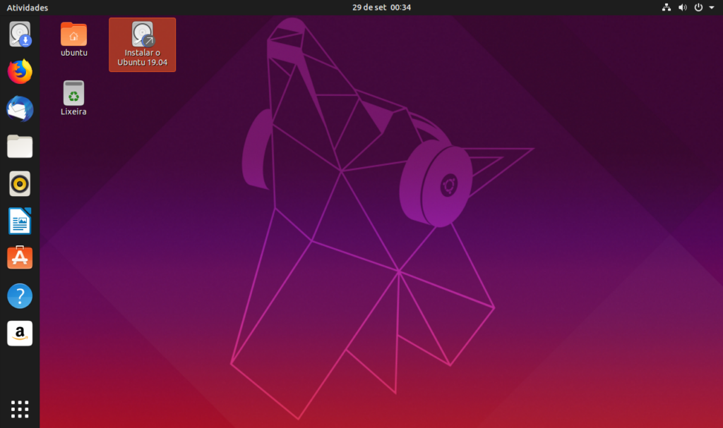 Como Instalar o Sistema Linux Ubuntu - Ícone de instalação