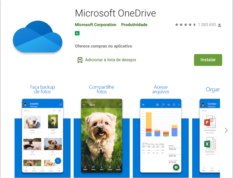 OneDrive atinge um bilhão de downloads no Android