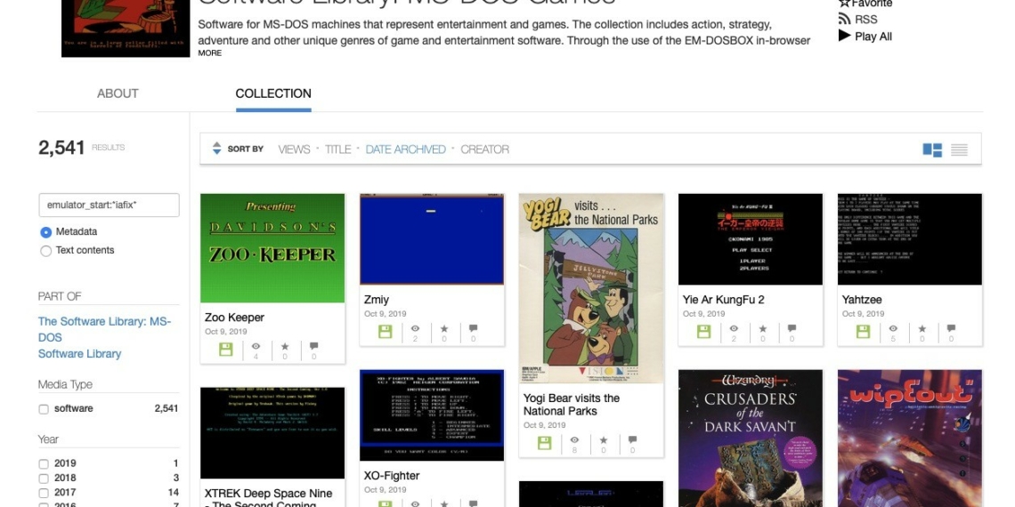Internet Archive adicionou 2.500 jogos do MS-DOS à coleção