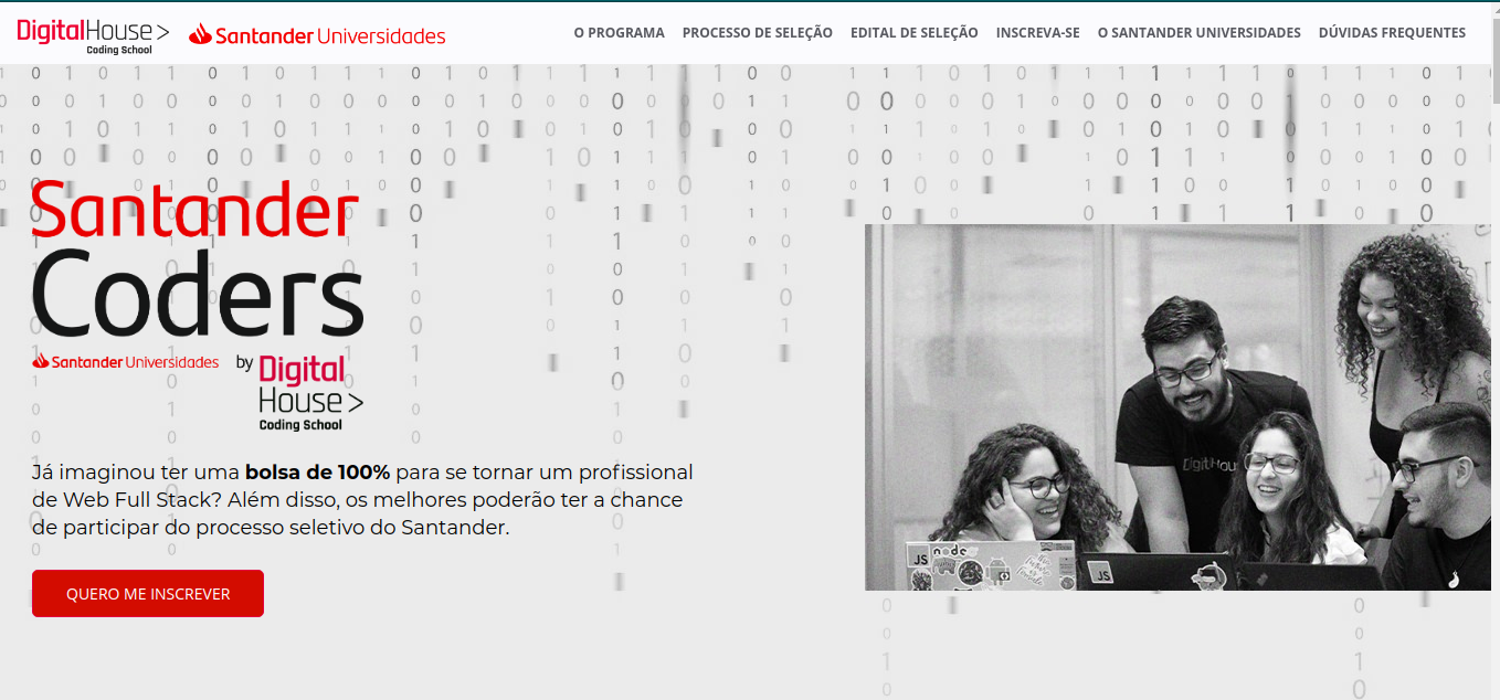 Santander oferece centenas de bolsas de codificação no Brasil