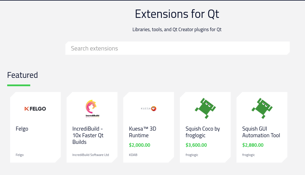 The Qt Company lança o Qt Marketplace gratuitamente com extensões e complementos pagos do Qt