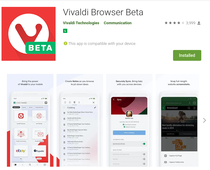 Novo Vivaldi Beta para Android adiciona mais melhorias na interface e suporte ao Chromebook 