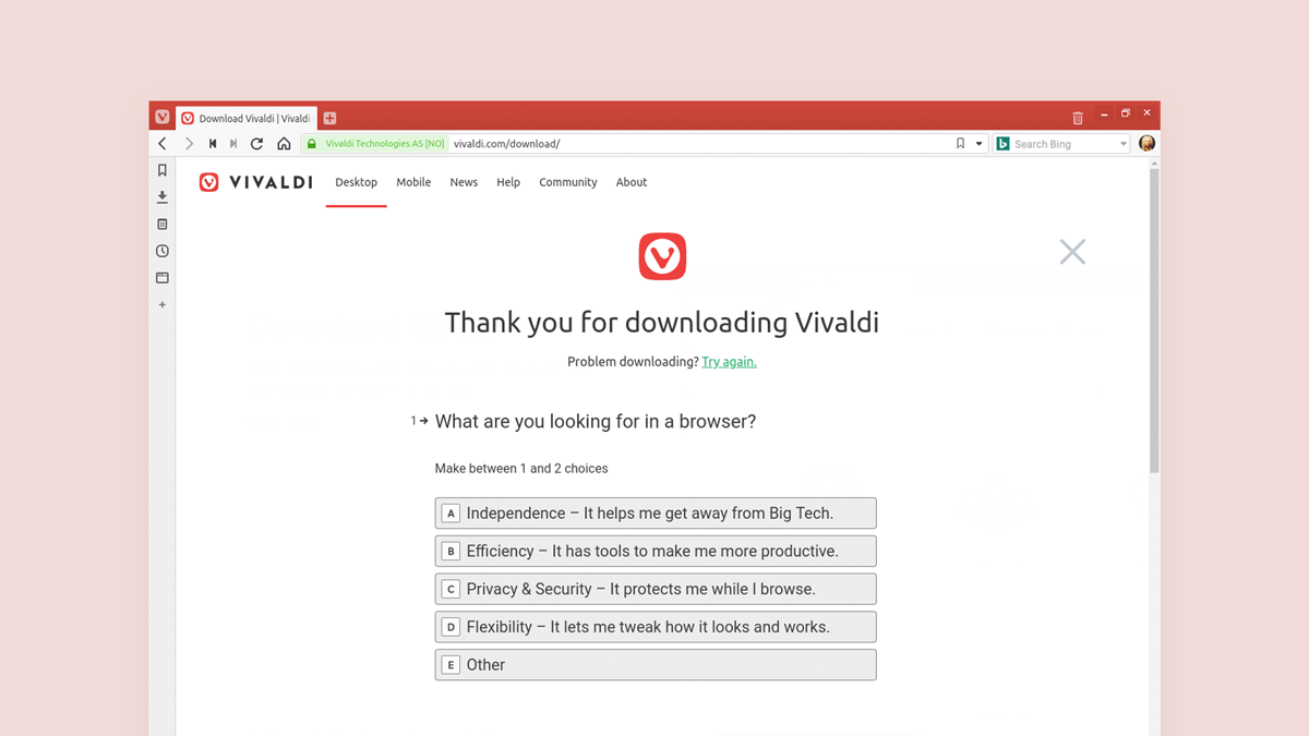 Devido ao fim do suporte ao Windows 7, desenvolvedores do Vivaldi convidam para migrar para o Linux