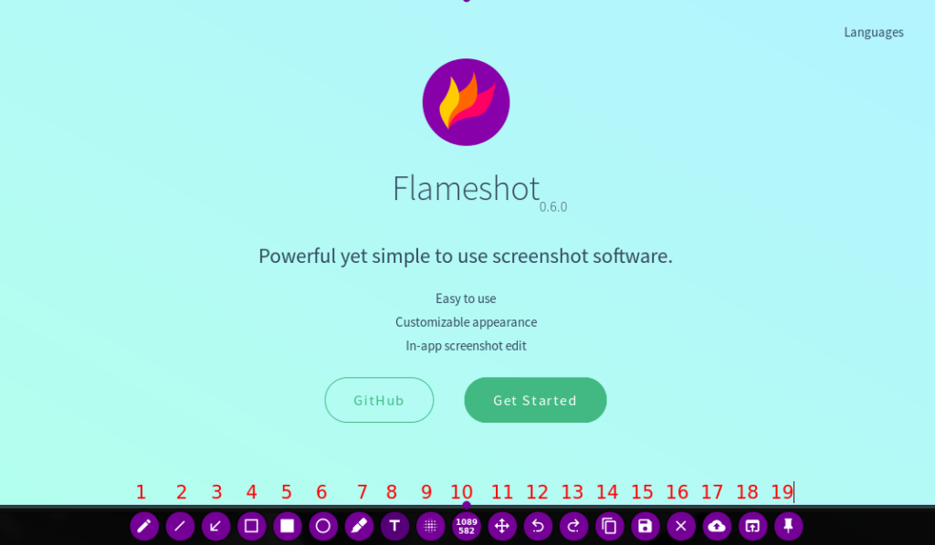 Capturar tela com o Flameshot - Opções do Flameshot