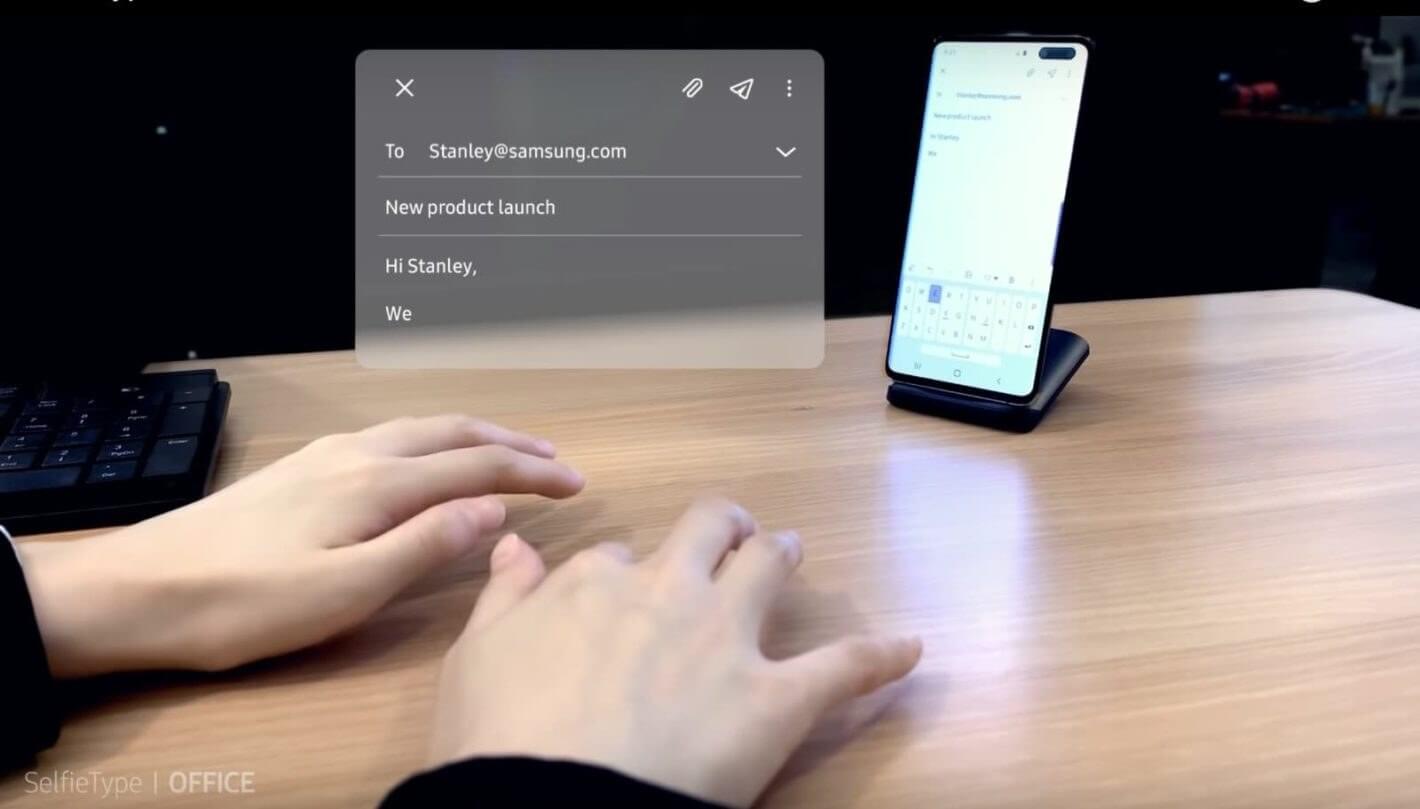 O SelfieType da Samsung vai permitir que você digite em um teclado invisível