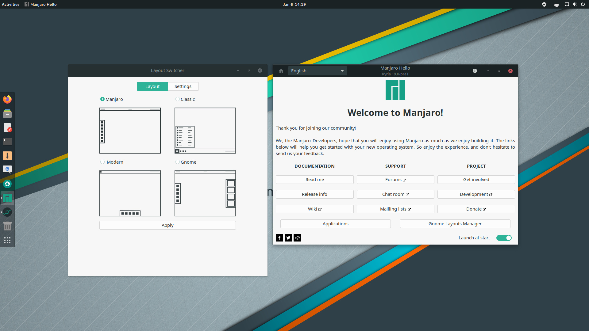 Manjaro 19 lança ISOs de teste com GNOME e KDE
