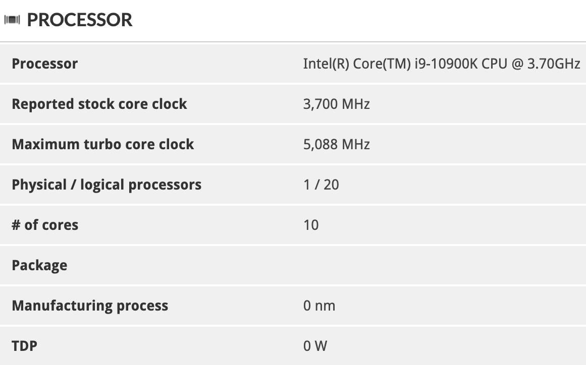 Intel Core i9-10900K foi visto com clock de 5.1 GHz