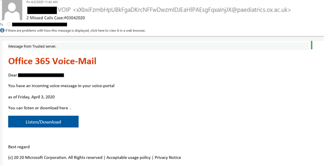 Descoberta campanha de phishing que usa o Office 365