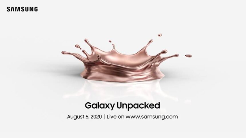Quarta-feira, 5 de agosto, a Samsung revelará smartphones em um evento virtual