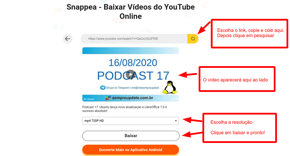 Snapea: baixe vídeos do Youtube diretamente em seu navegador ou celular Android