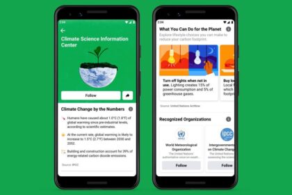 Centro de informações do Facebook destacará dados científicos sobre mudanças climáticas