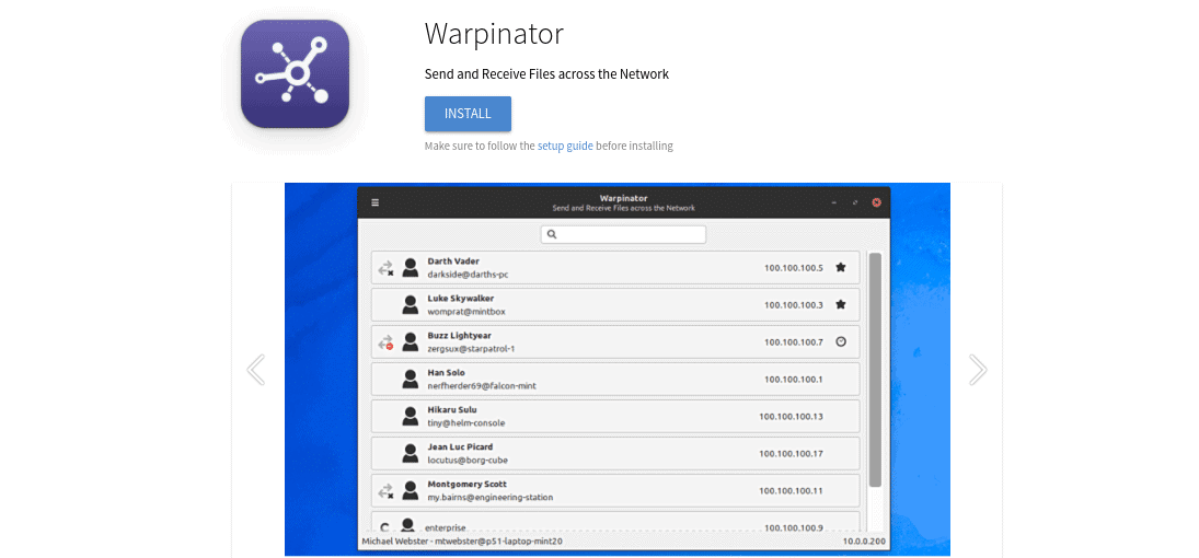 Warpinator do Linux Mint está disponível para todas as distribuições via Flatpak