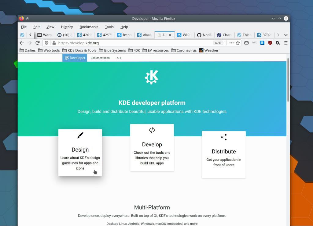 KDE lança site da plataforma de desenvolvedor