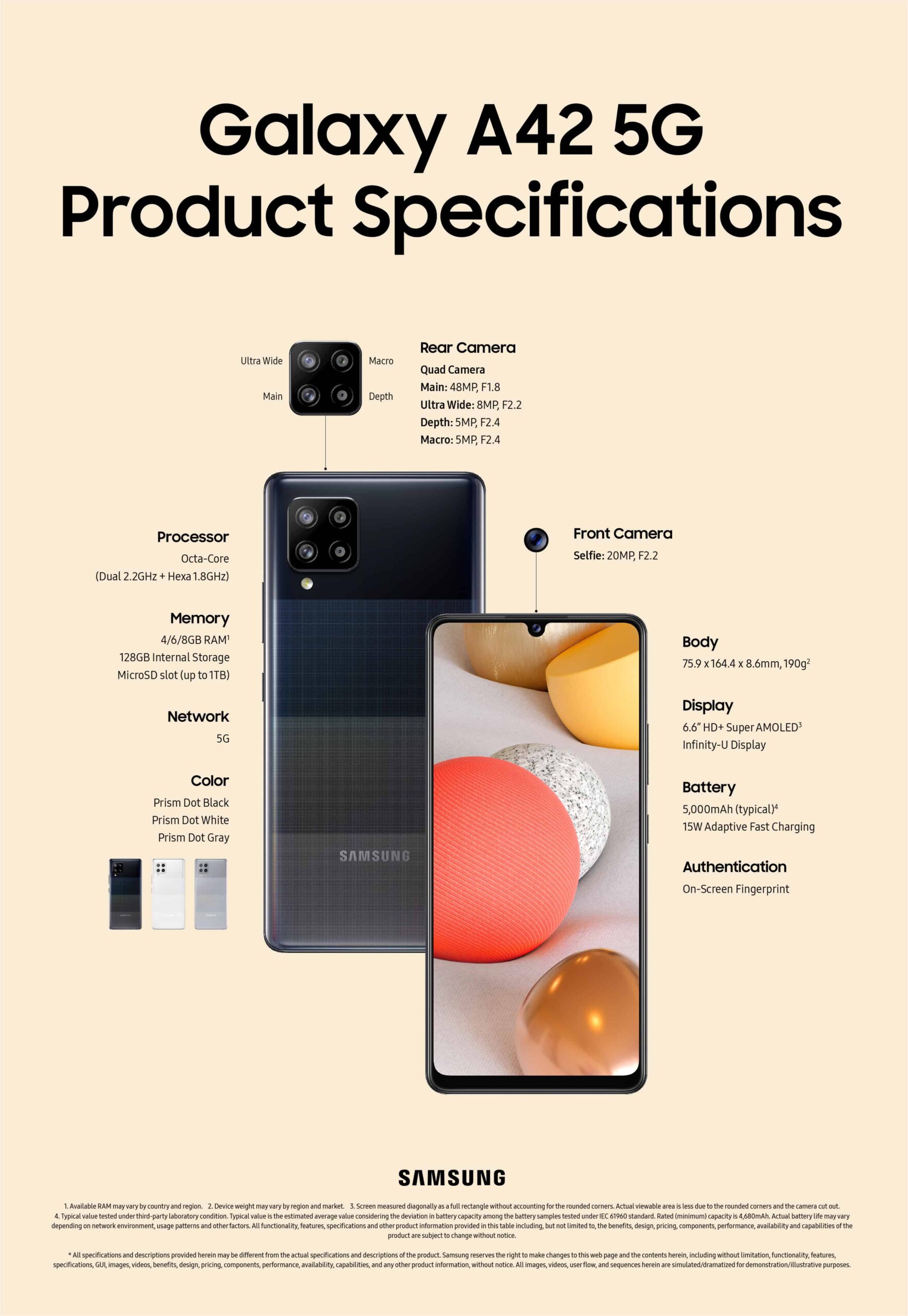 Samsung apresenta smartphone Galaxy A42 5G com o Snapdragon 750G