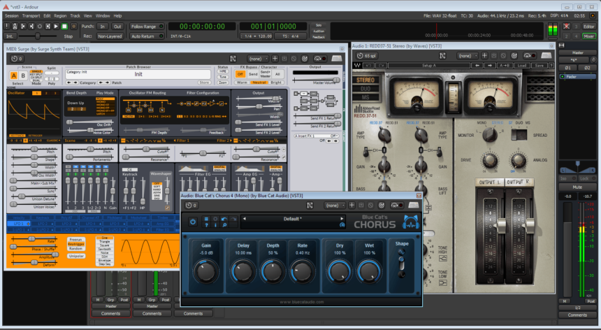 Lançada estação de trabalho de áudio Ardour 6.5 com suporte para plug-ins VST3