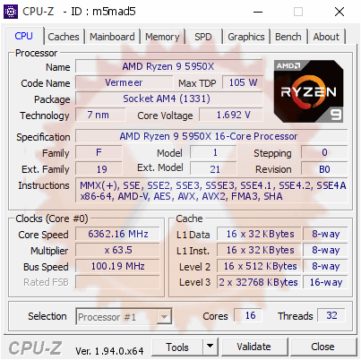 Ryzen 9 5950X da AMD empurrado para um recorde de 6,3 GHz