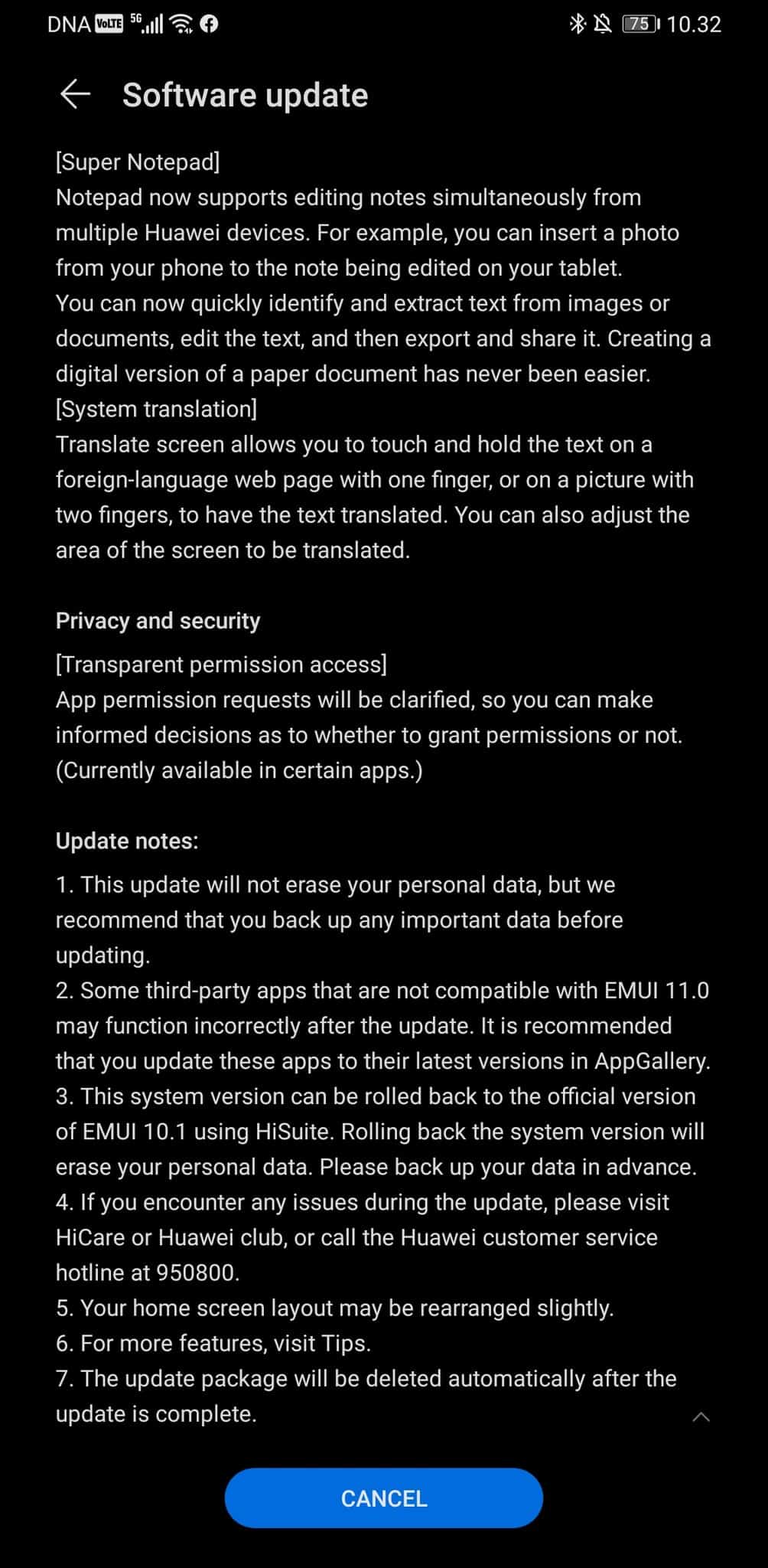 Atualização EMUI 11 está sendo lançada para o Huawei Mate 30 Pro