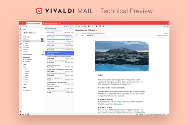 Vivaldi Web Browser ganha cliente de e-mail integrado
