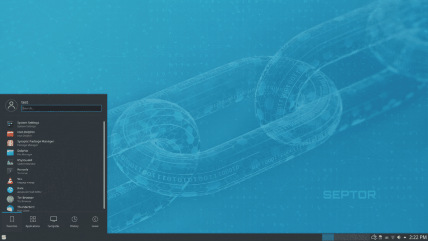 Septor Linux 2021 lançado com KDE Plasma 5.20.4 e Tor Browser 10.0.7