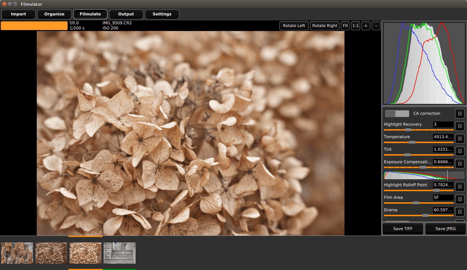 Filmulator: um editor de imagens simples e de código aberto para Linux